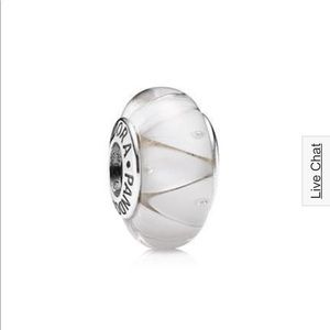 Pandora White Murano Looking Glass Charm